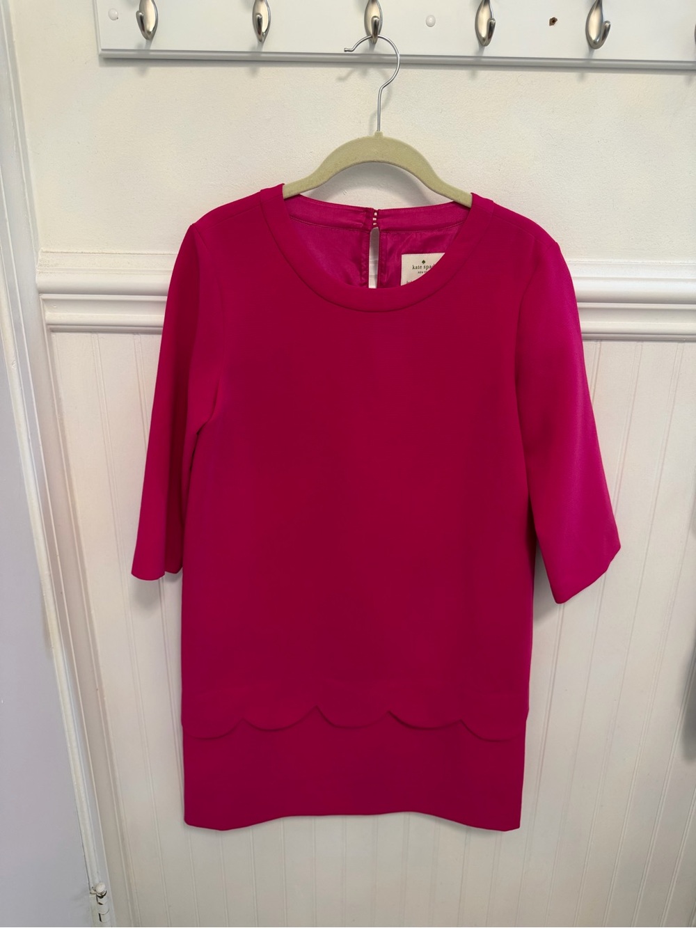 kate spade Hot Pink Mini Dress with Scallop Hem